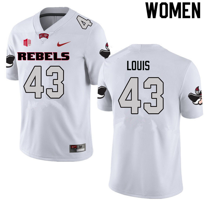 Women #43 La'akea Louis UNLV Rebels College Football Jerseys Sale-White - Click Image to Close